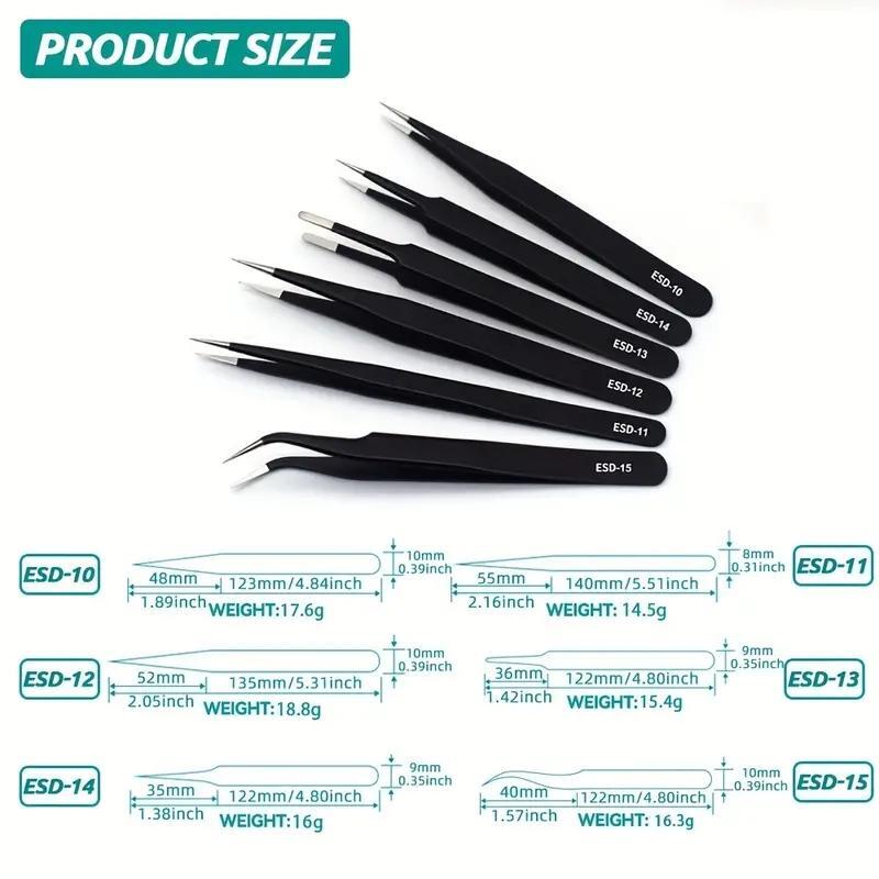 6pcs Precision Long Tweezers S - Electronics Repair Tools recensione e prezzo