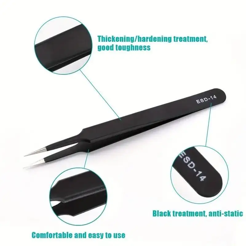 6pcs Precision Long Tweezers S - Electronics Repair Tools recensione e prezzo