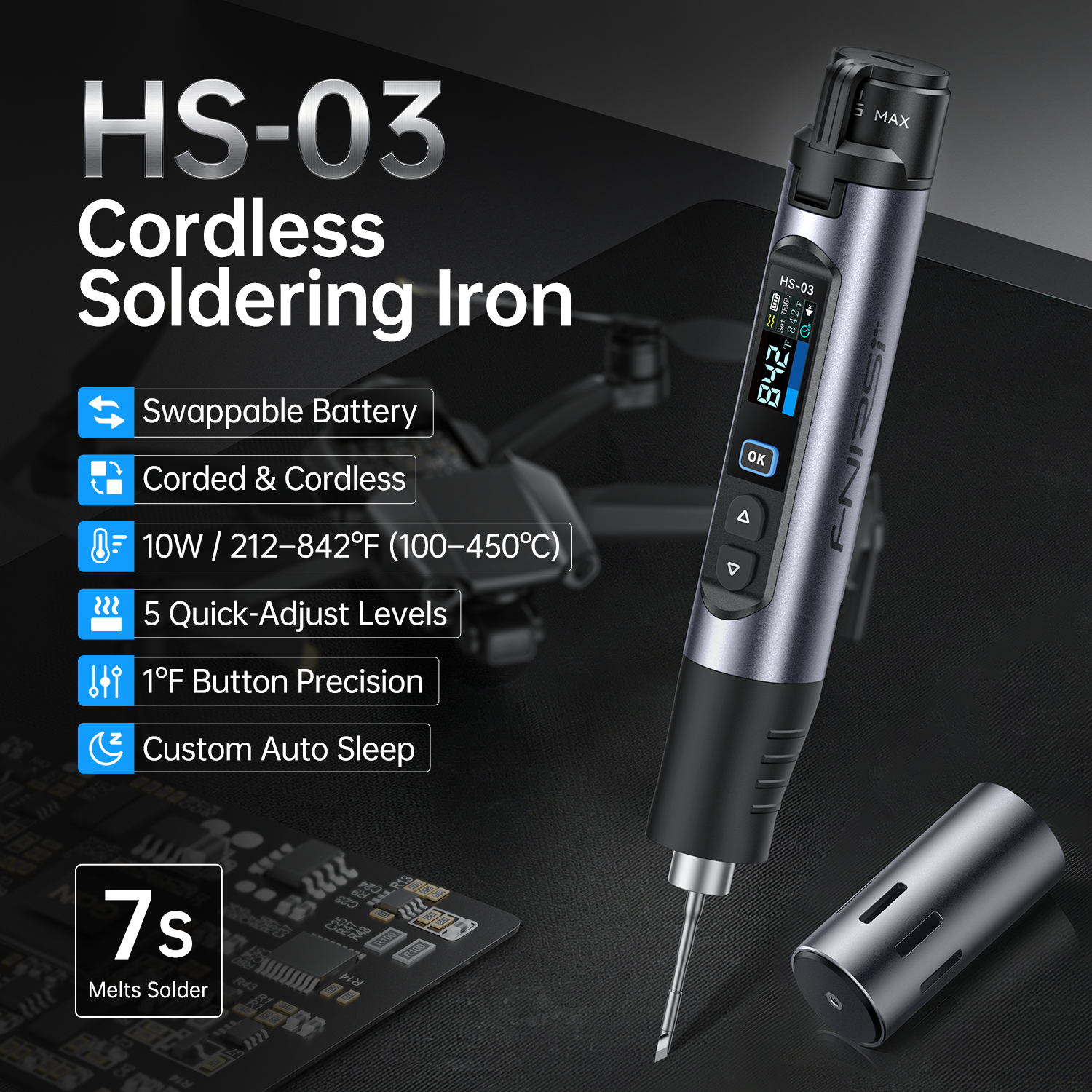 HS03 Plus 100-450°C Cordless S - Electronics Repair Plus recensione e prezzo