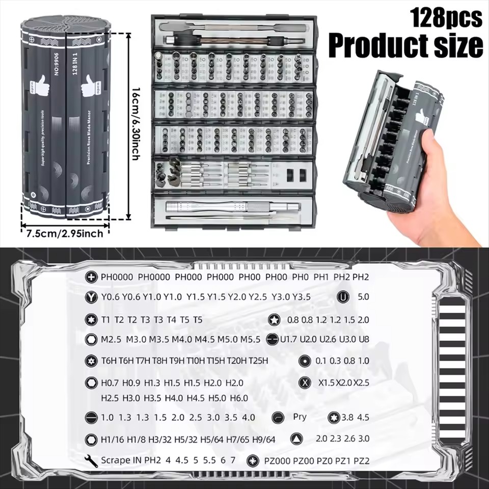 128 in 1 Magnetic Screwdriver  - Electronic Repair Tutorial recensione e prezzo