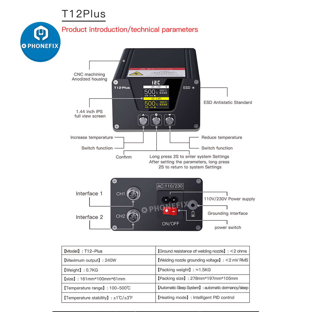 i2C T12 PLUS Soldering Station - Electronics Repair Plus recensione e prezzo